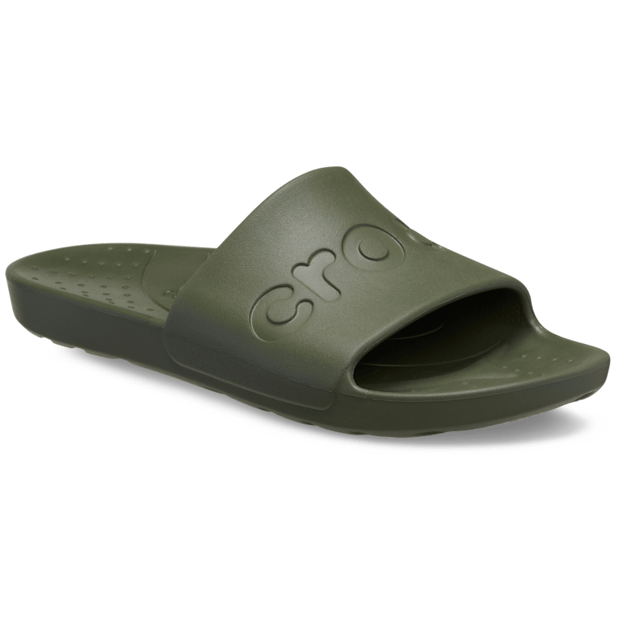 Army Green Crocs Slide - Angle - Crocs
