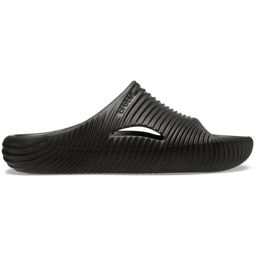 Black Mellow Tide Recovery Slide - Custom Angle - Crocs