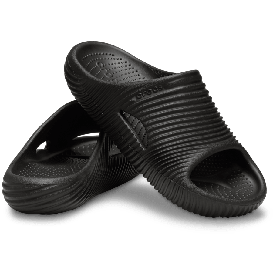Black Mellow Tide Recovery Slide - Custom Angle - Crocs