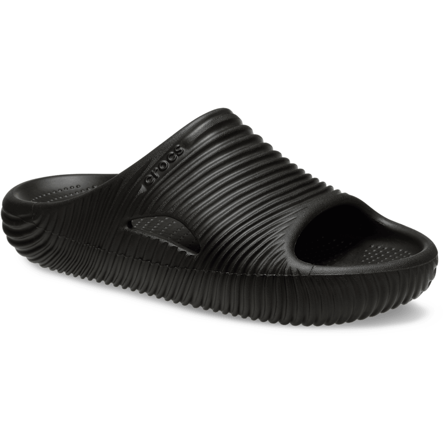 Black Mellow Tide Recovery Slide - Custom Angle - Crocs