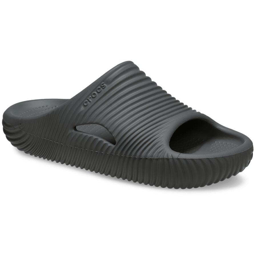 Slate Grey Mellow Tide Recovery Slide - Angle - Crocs