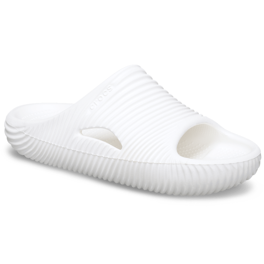 White Mellow Tide Recovery Slide - Angle - Crocs