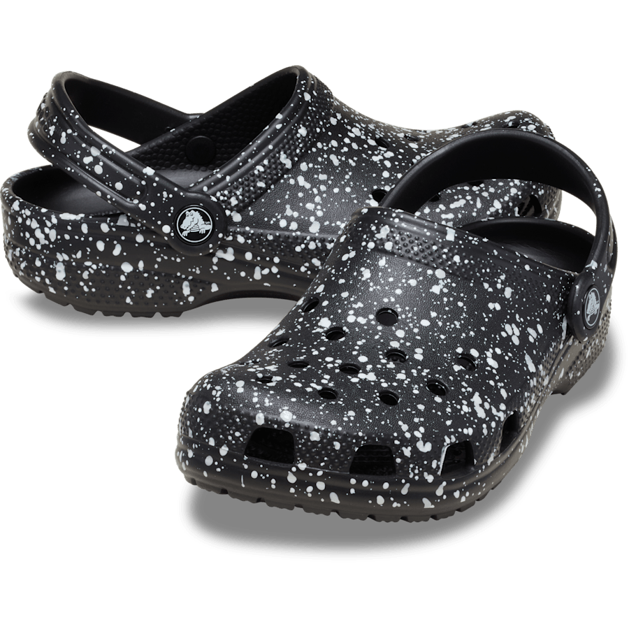 Crocs Kids’ Classic Splatter Paint Clog — Black