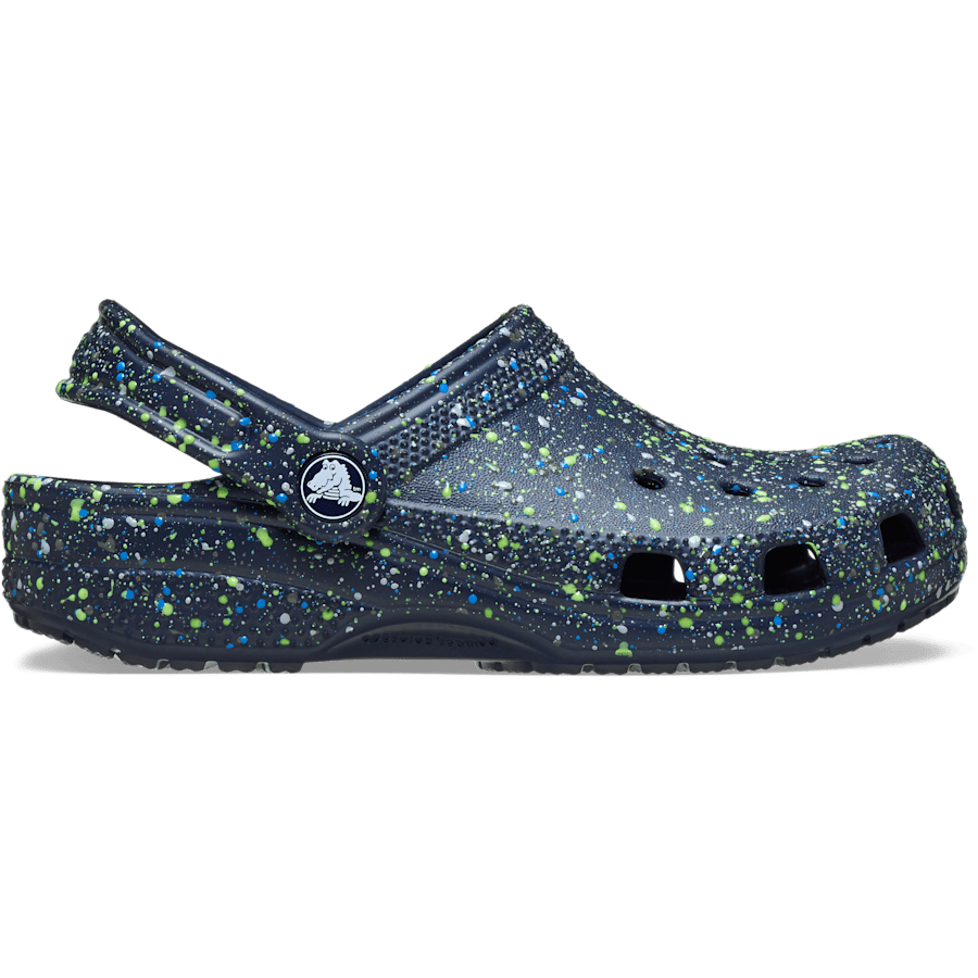 Bleu Marine / Multi Sabots classiques Éclaboussures de peinture pour enfants - Côté - Crocs