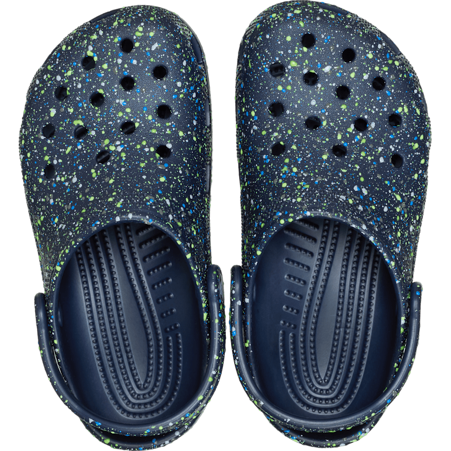 Bleu Marine / Multi Sabots classiques Éclaboussures de peinture pour enfants - Dessus - Crocs