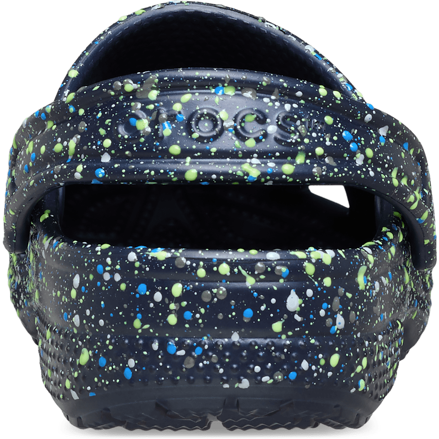 Bleu Marine / Multi Sabots classiques Éclaboussures de peinture pour enfants - Arrière - Crocs
