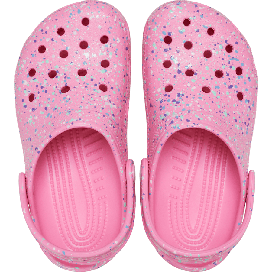 Limonade Rose/Multicolore Sabots classiques Éclaboussures de peinture pour enfants - Dessus - Crocs