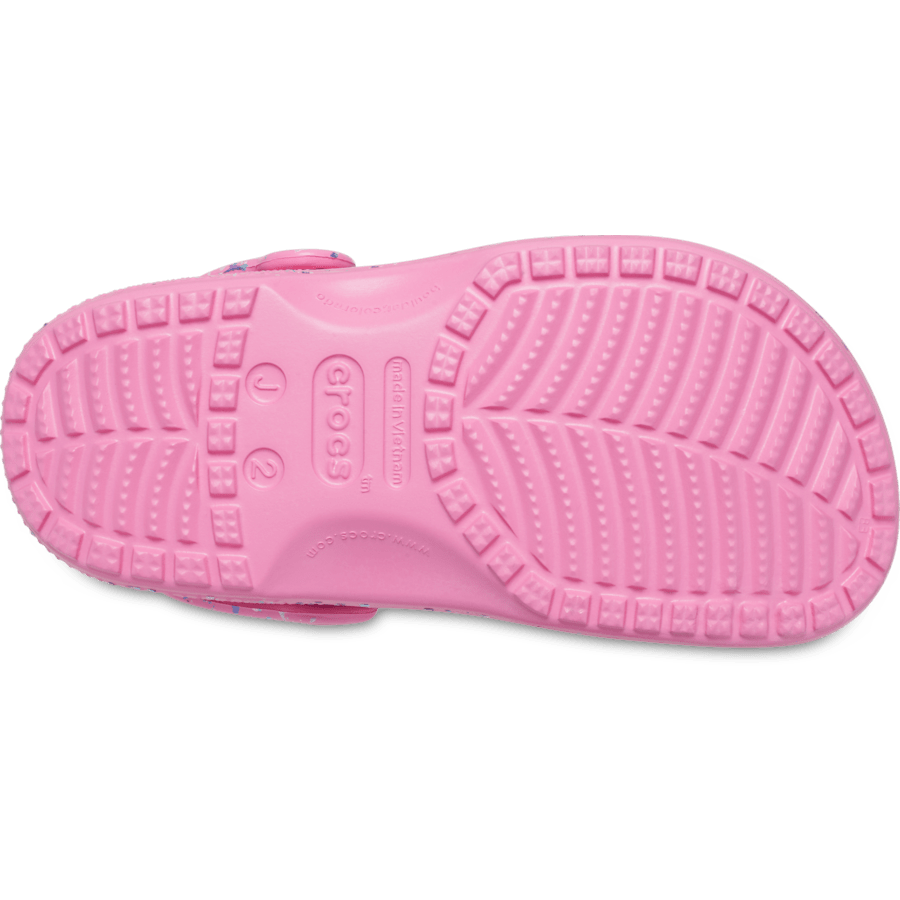 Limonade Rose/Multicolore Sabots classiques Éclaboussures de peinture pour enfants - Dessous - Crocs
