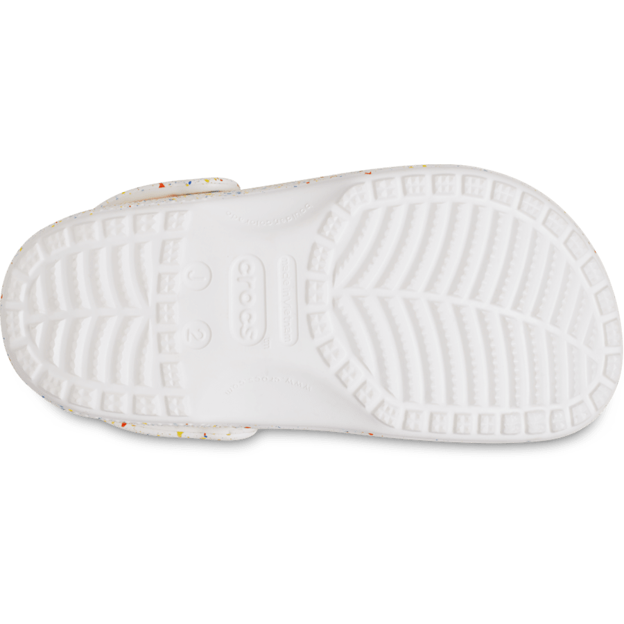 White / Multi Kids’ Classic Splatter Paint Clog - Bottom - Crocs