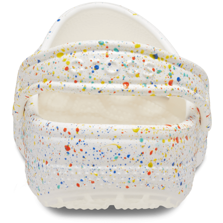 White / Multi Kids’ Classic Splatter Paint Clog - Back - Crocs