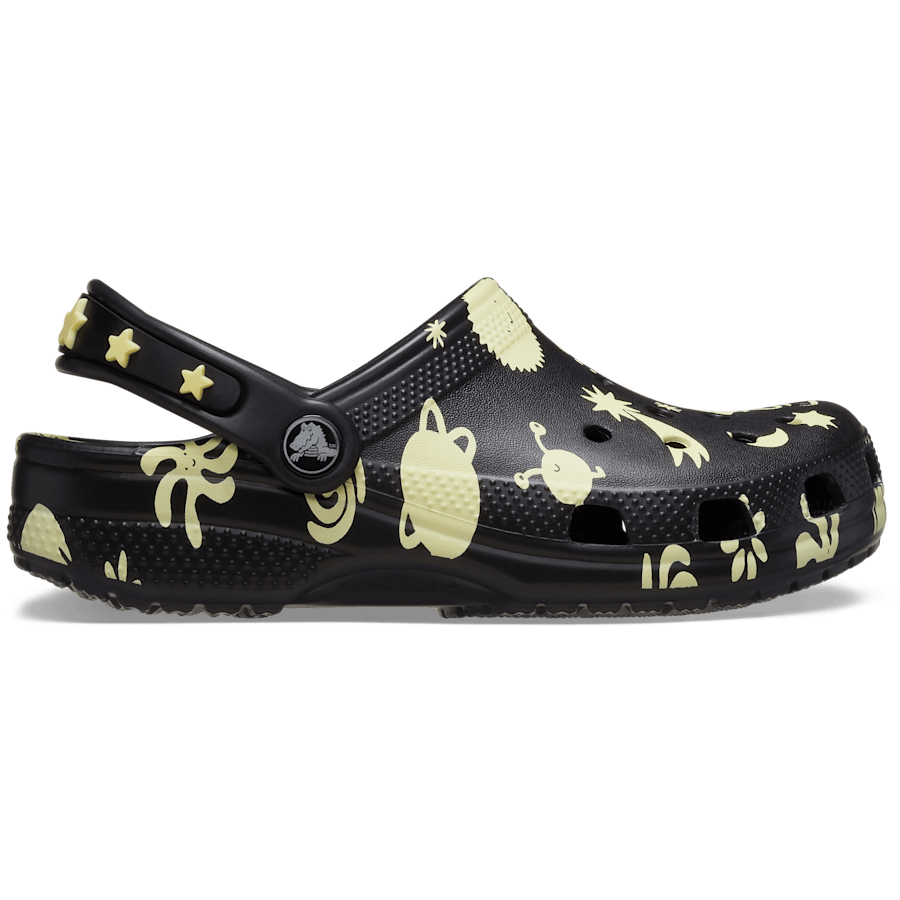 Black Toddler Classic Glow-In-the-Dark Space Clog - Side - Crocs