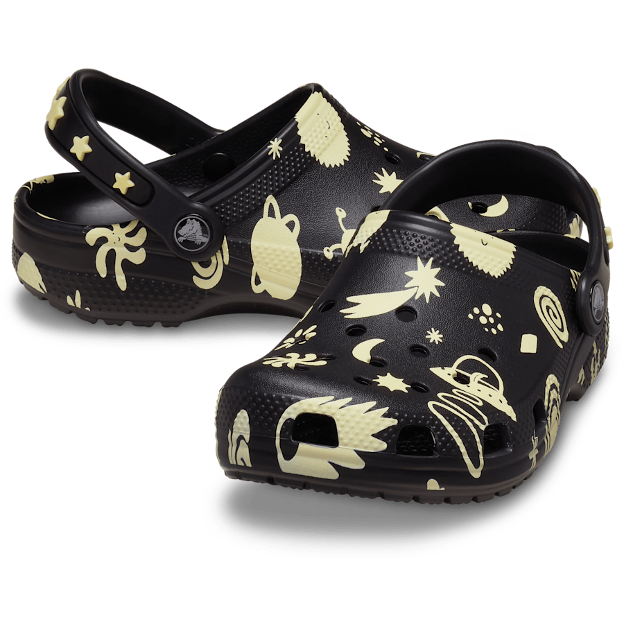 Black Toddler Classic Glow-In-the-Dark Space Clog - Pair - Crocs