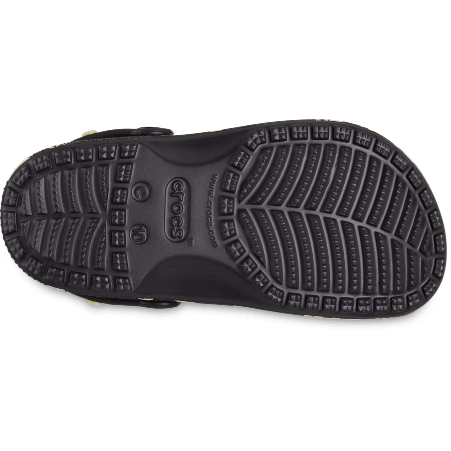 Black Toddler Classic Glow-In-the-Dark Space Clog - Bottom - Crocs