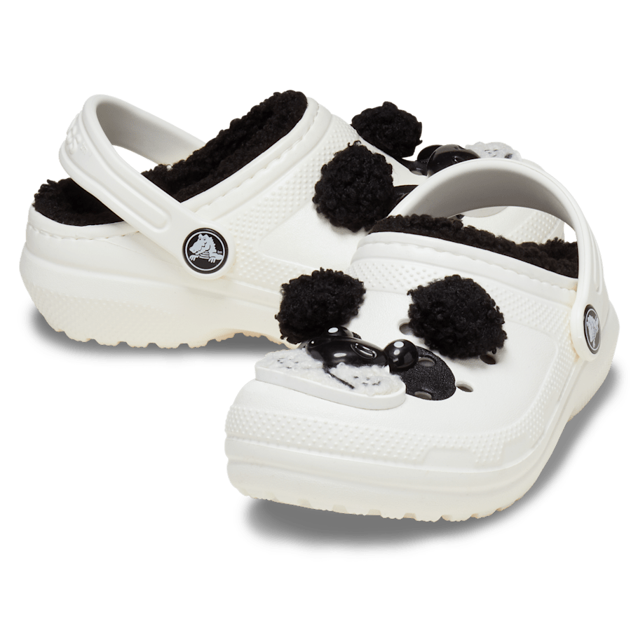 Chalk/Black Toddler Classic Lined I AM Panda Bear Clog - Pair - Crocs