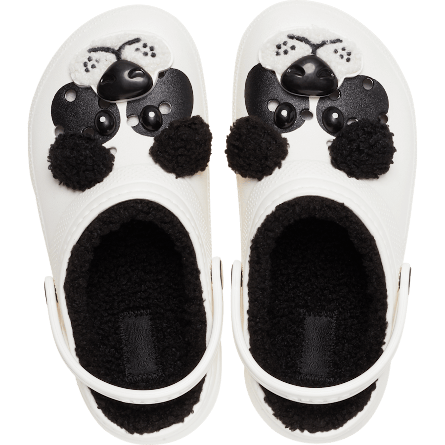Chalk/Black Toddler Classic Lined I AM Panda Bear Clog - Top - Crocs