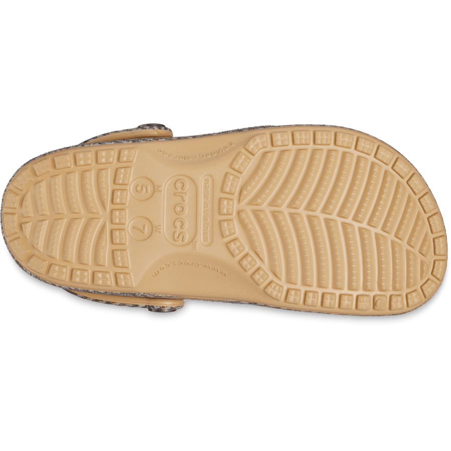 Wheat Classic Tweed Clog - Bottom - Crocs