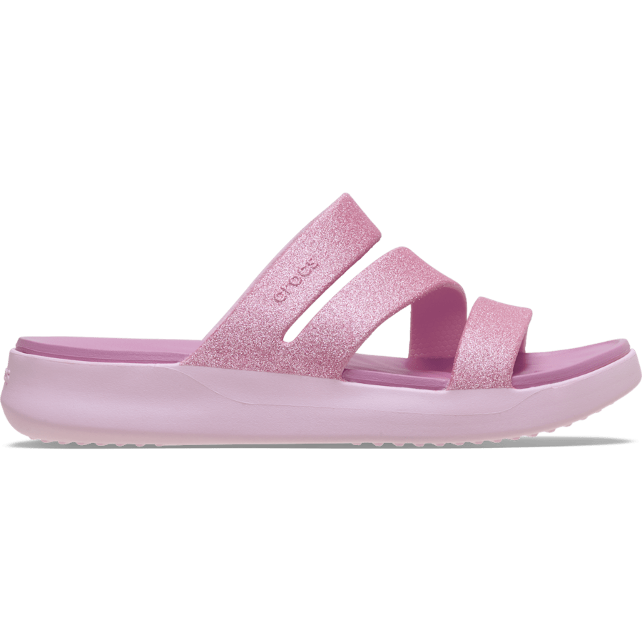 Pink Milk Getaway Glitter Strappy - Side - Crocs