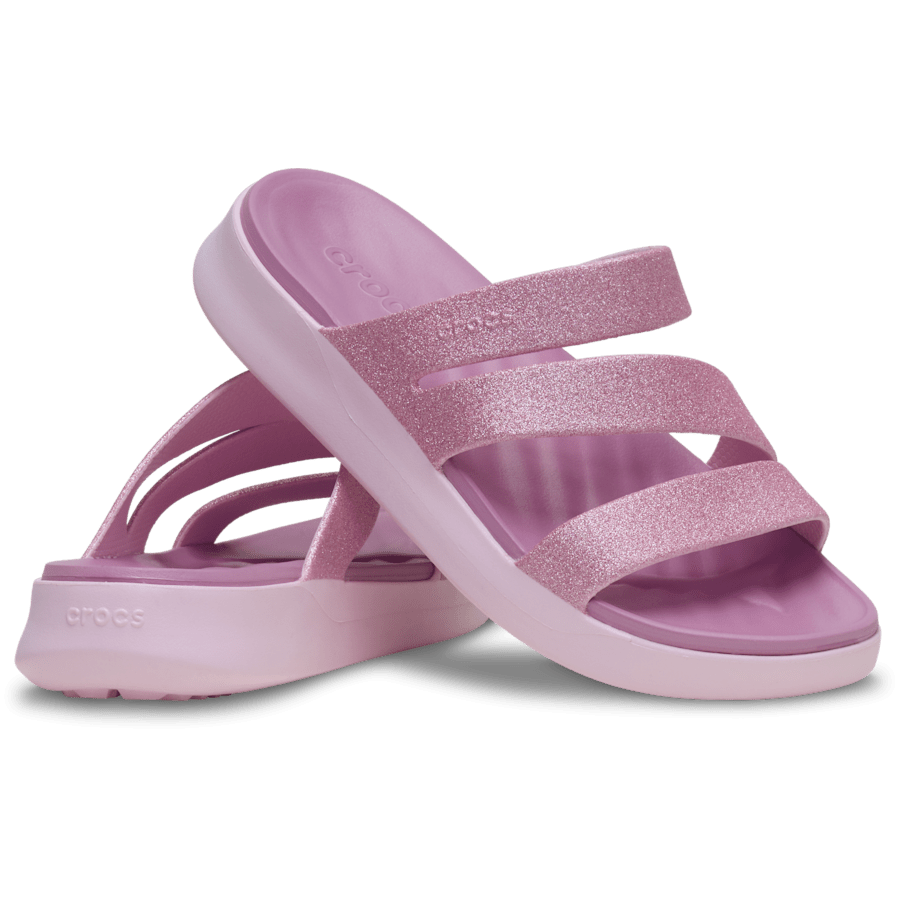 Pink Milk Getaway Glitter Strappy - Pair - Crocs