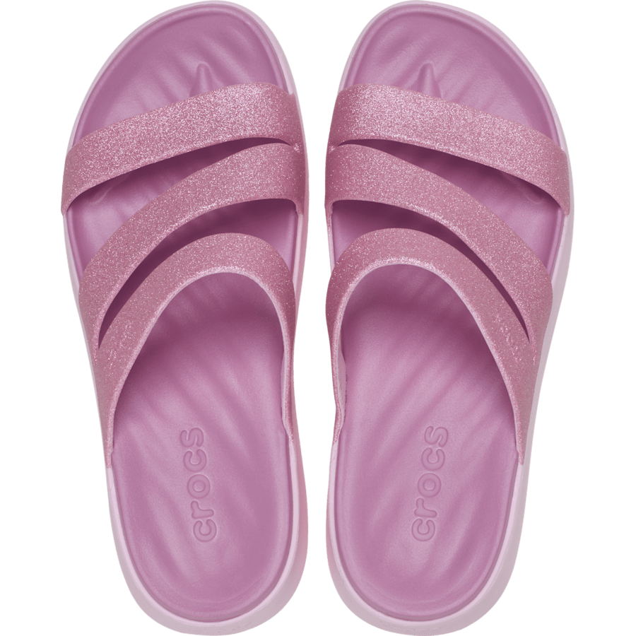 Pink Milk Getaway Glitter Strappy - Top - Crocs