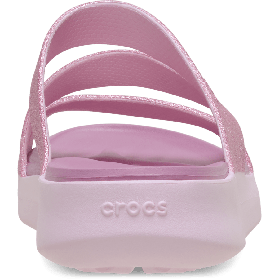 Pink Milk Getaway Glitter Strappy - Back - Crocs