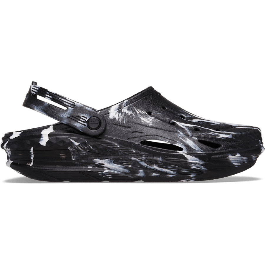 Black / White Off Grid Marbled Clog - Side - Crocs