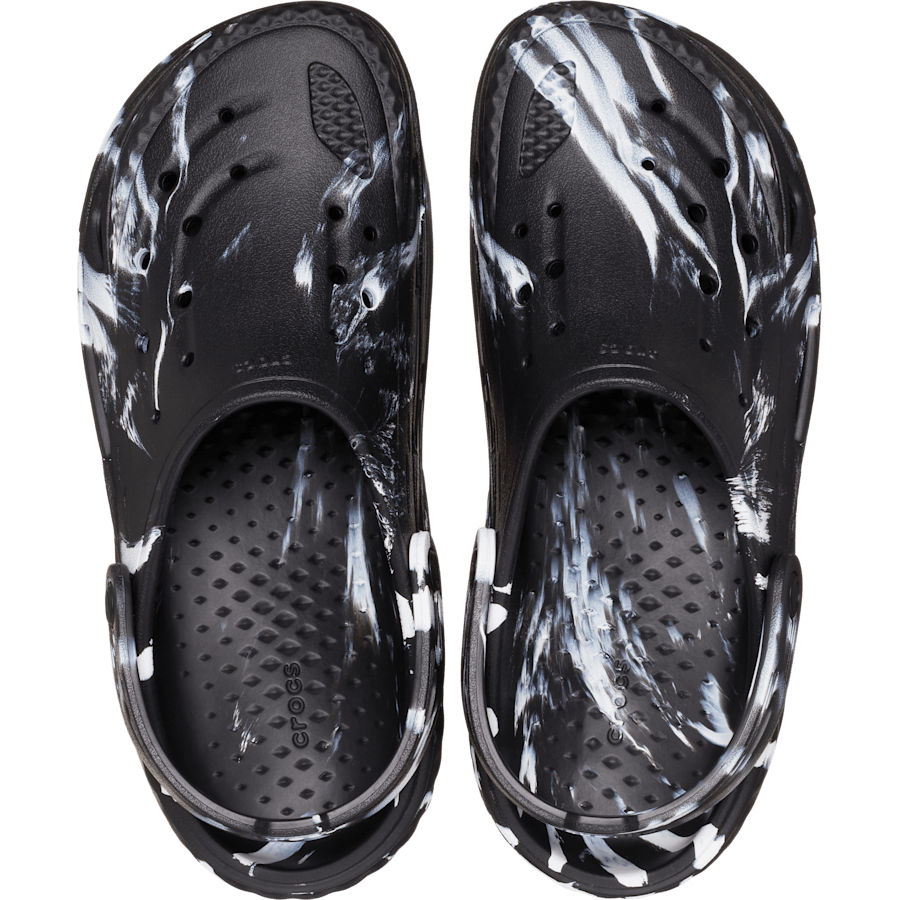 Black / White Off Grid Marbled Clog - Top - Crocs