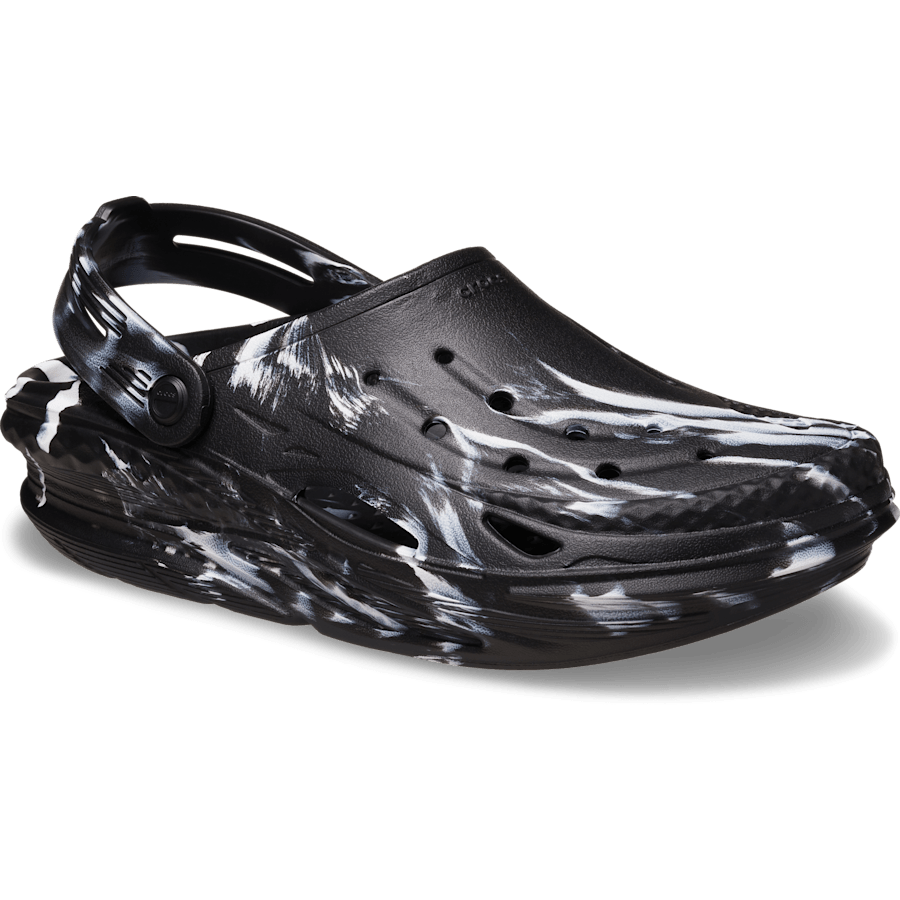 Black / White Off Grid Marbled Clog - Angle - Crocs