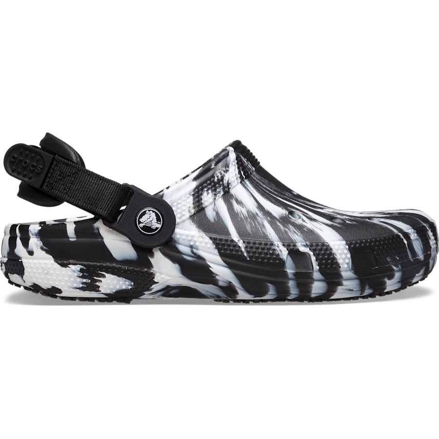 Black / White Classic Work Graphic Clog - Side - Crocs PFD