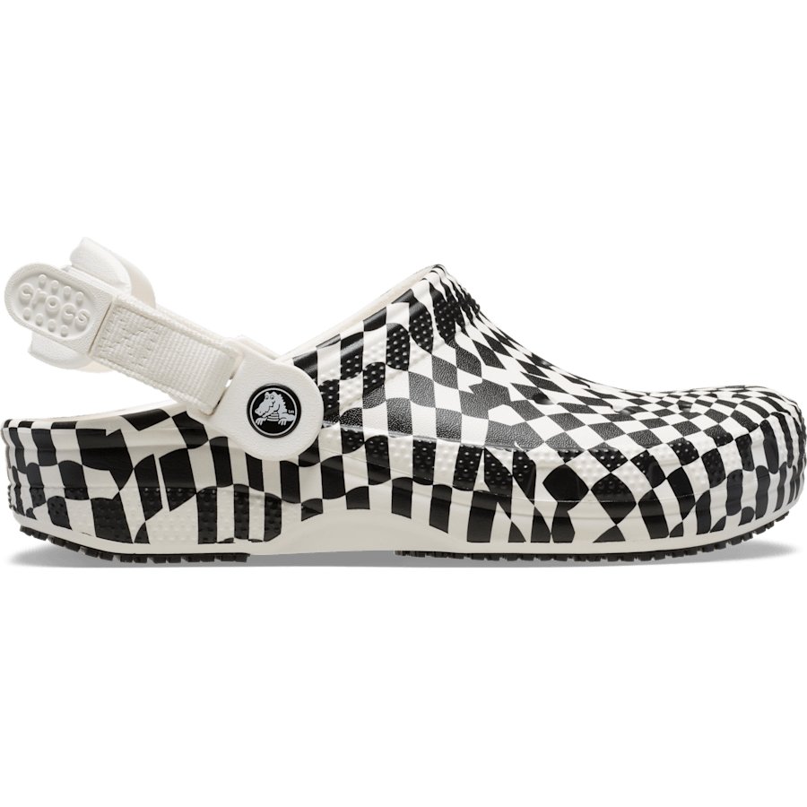 White / Black Classic Work Graphic Clog - Side - Crocs PFD