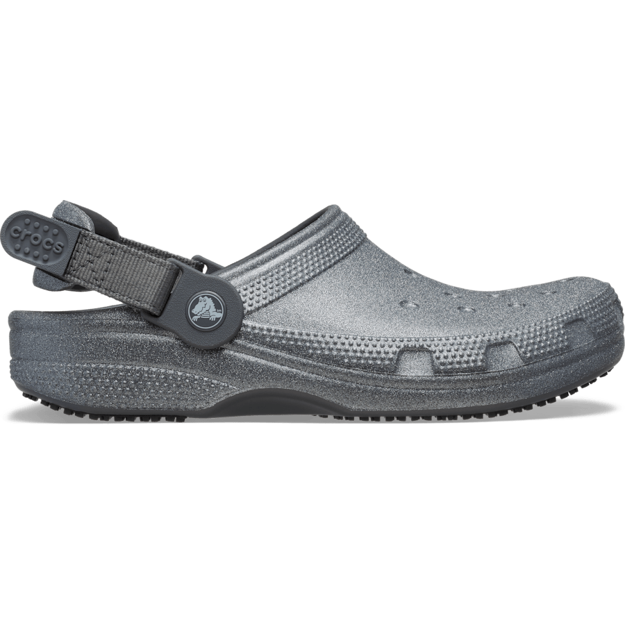 Paillettes noires Sabots classiques à motifs de travail antidérapants - Côté - Crocs