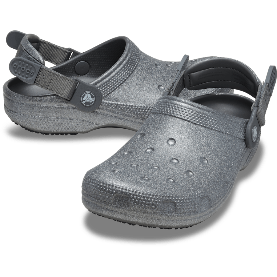 Paillettes noires Sabots classiques à motifs de travail antidérapants - Paire - Crocs