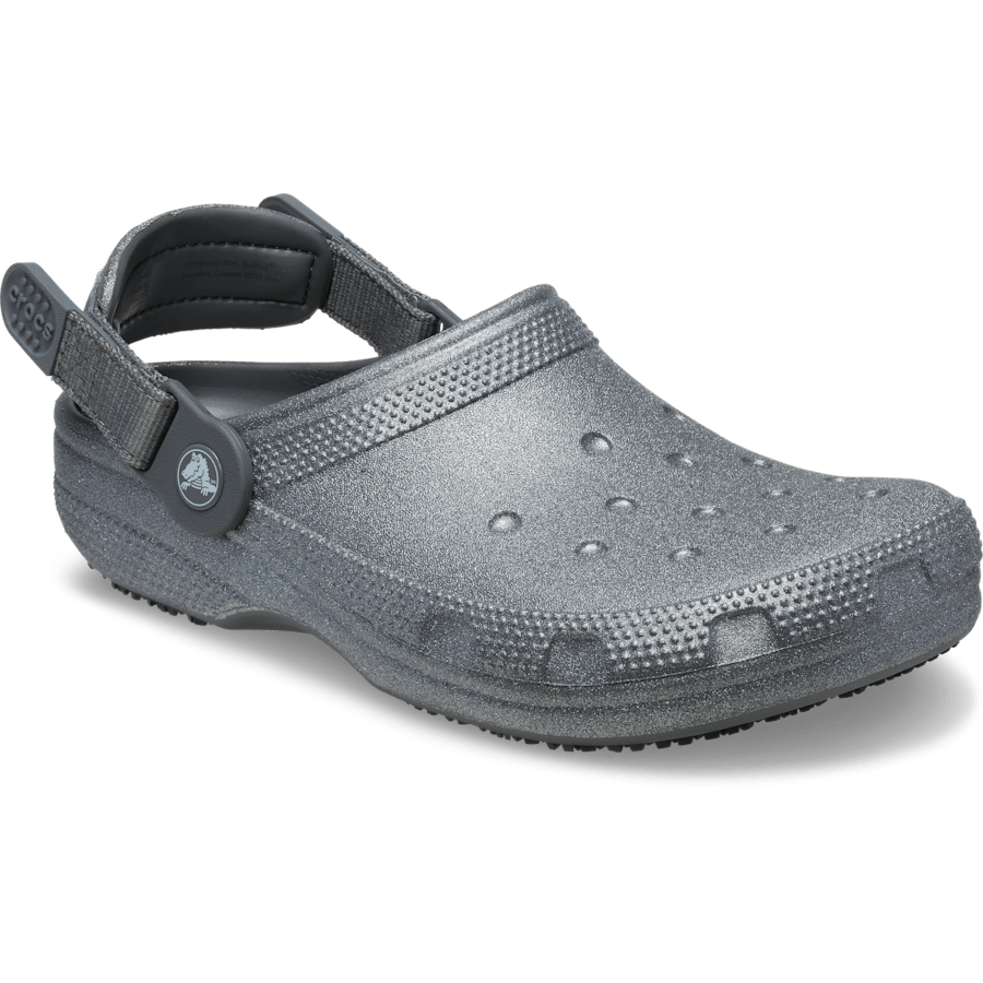 Paillettes noires Sabots classiques à motifs de travail antidérapants - Angle - Crocs