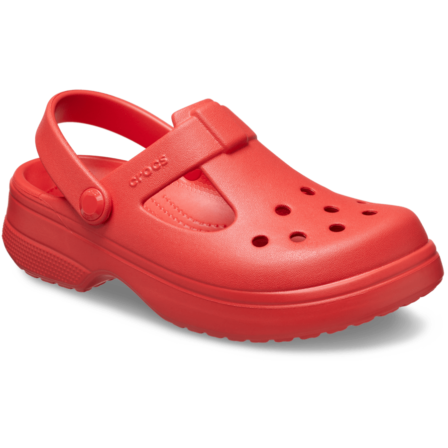 Cherry Red Kids' Classic Mary Jane Clog - Angle - Crocs