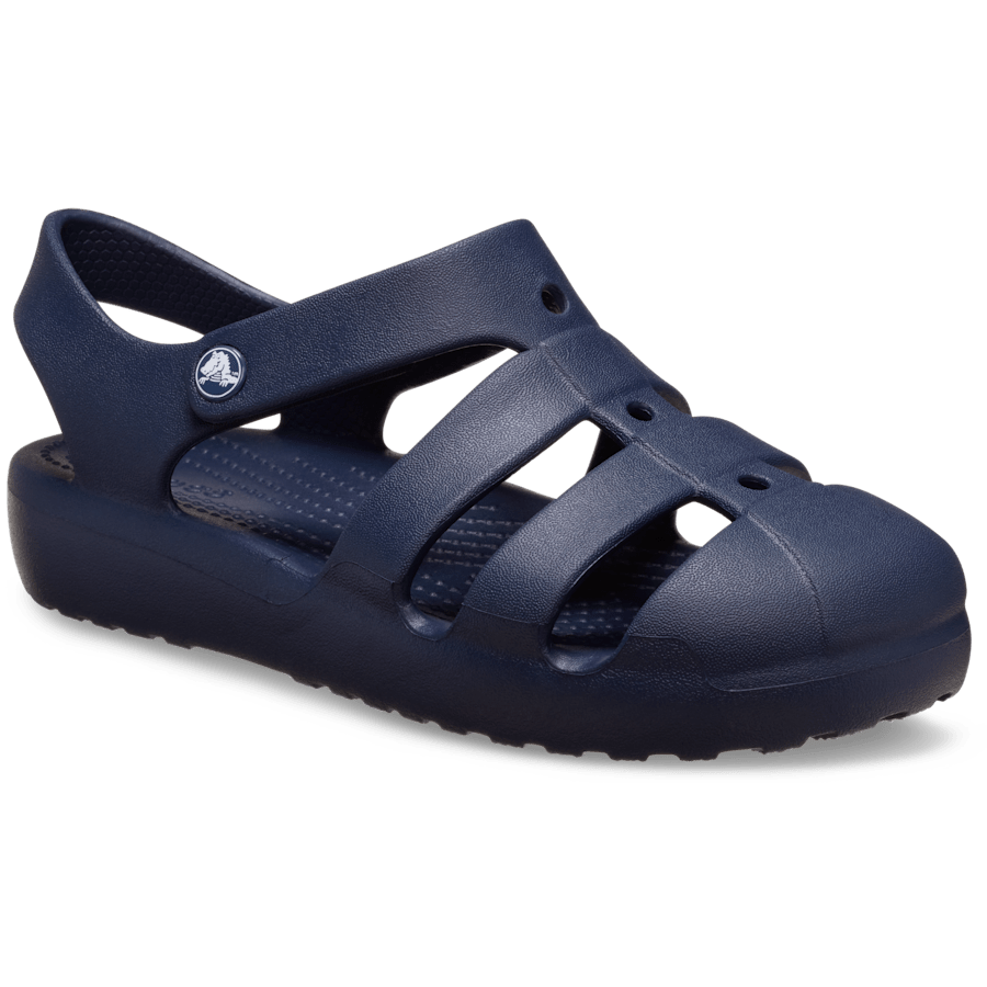 Navy Kids' Classic Fisherman Sandal - Angle - Crocs