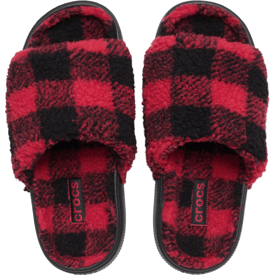 Black Classic Buffalo Check Slide - Top - Crocs