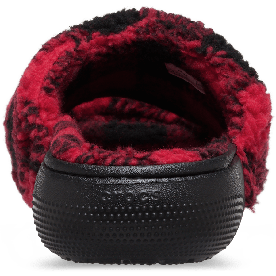 Black Classic Buffalo Check Slide - Back - Crocs