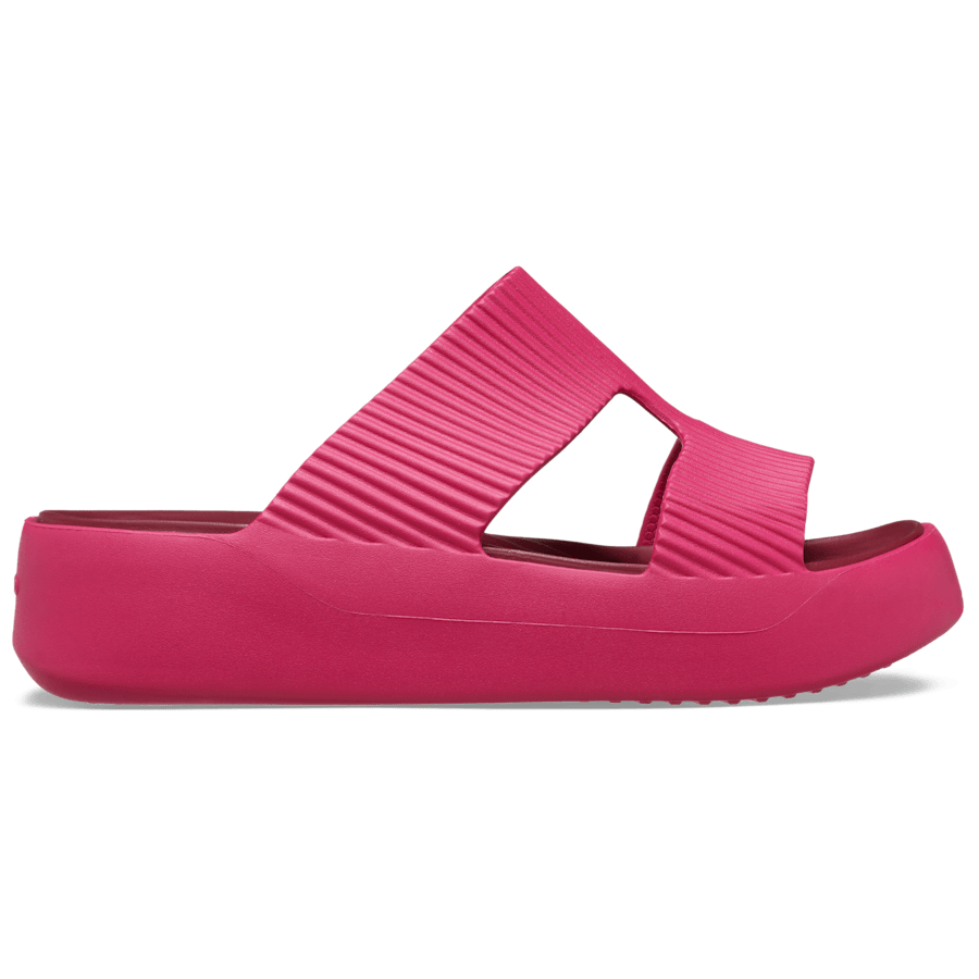 Dragon Fruit Getaway Groove Platform H-Strap - Side - Crocs