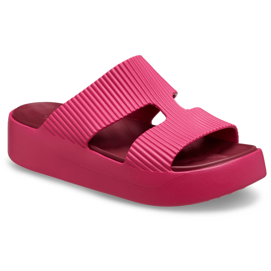 Dragon Fruit Getaway Groove Platform H-Strap - Angle - Crocs