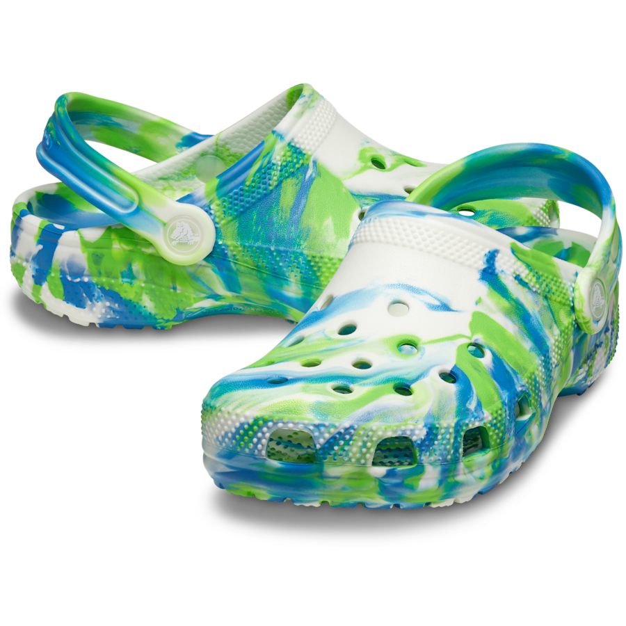 Prep Blue / Multi Kids' Classic Glow-in-the-Dark Marbled Clog - Pair - Crocs