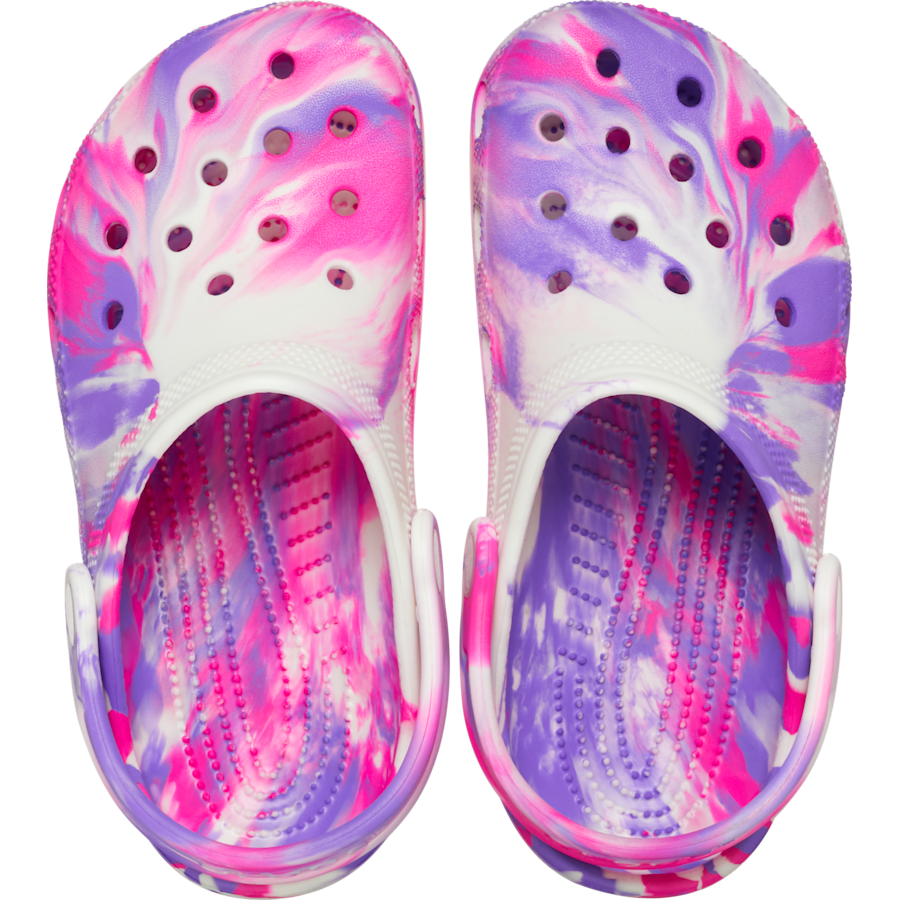 Pink Crush / Multi Kids' Classic Glow-in-the-Dark Marbled Clog - Top - Crocs