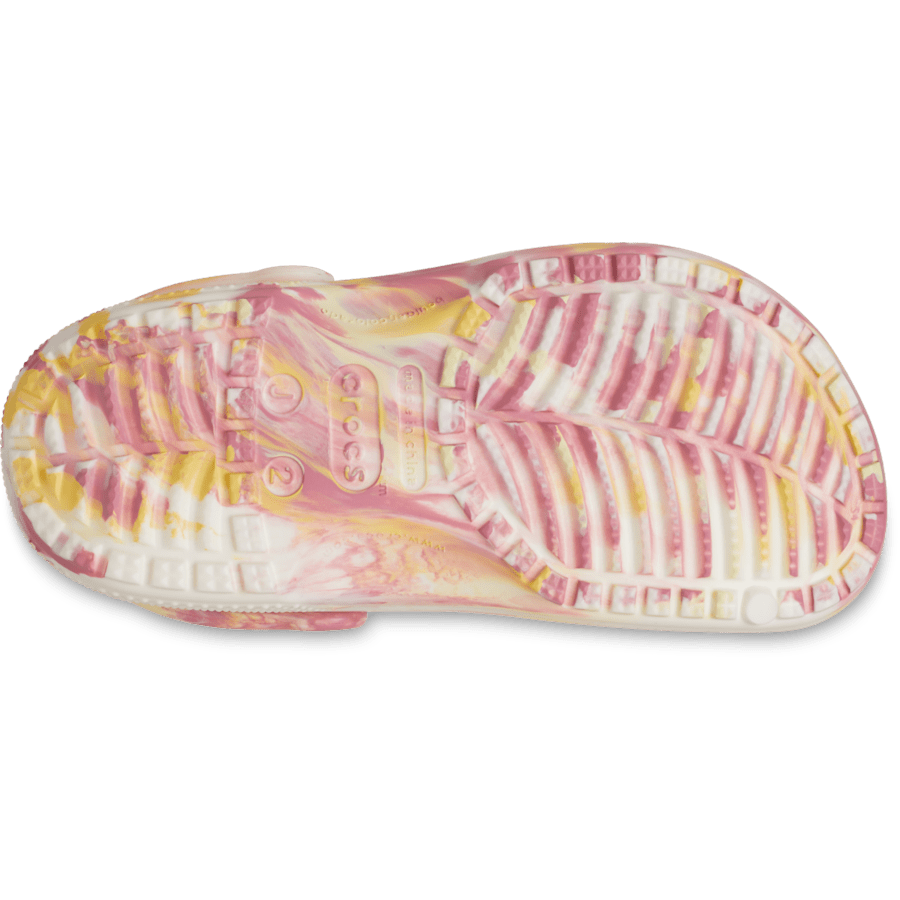 Daylily / Multi Kids' Classic Glow-in-the-Dark Marbled Clog - Bottom - Crocs