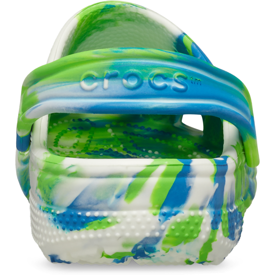 Prep Blue / Multi Toddler Classic Glow-in-the-Dark Marbled Clog - Back - Crocs