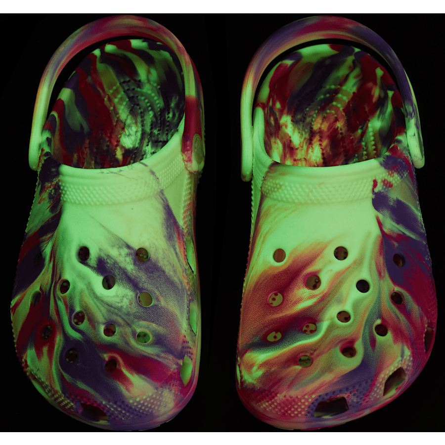 Pink Crush / Multi Toddler Classic Glow-in-the-Dark Marbled Clog - Pair - Crocs