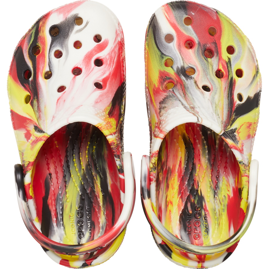 Varsity Red / Multi Toddler Classic Glow-in-the-Dark Marbled Clog - Top - Crocs