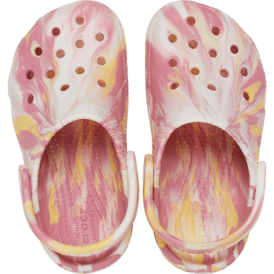 Daylily / Multi Toddler Classic Glow-in-the-Dark Marbled Clog - Top - Crocs