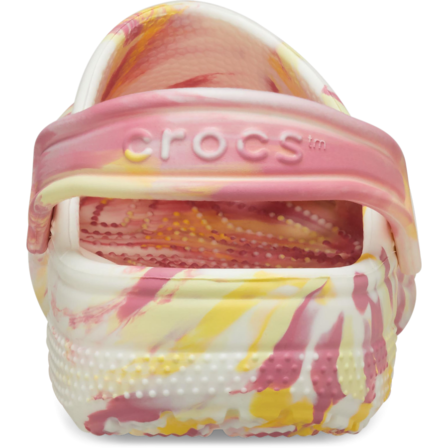 Daylily / Multi Toddler Classic Glow-in-the-Dark Marbled Clog - Back - Crocs