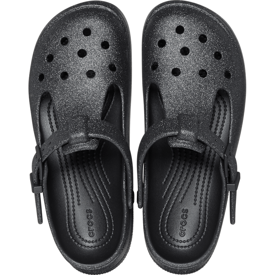 Black Classic Mary Jane Glitter Clog - Top - Crocs