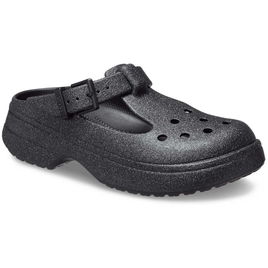 Black Classic Mary Jane Glitter Clog - Angle - Crocs