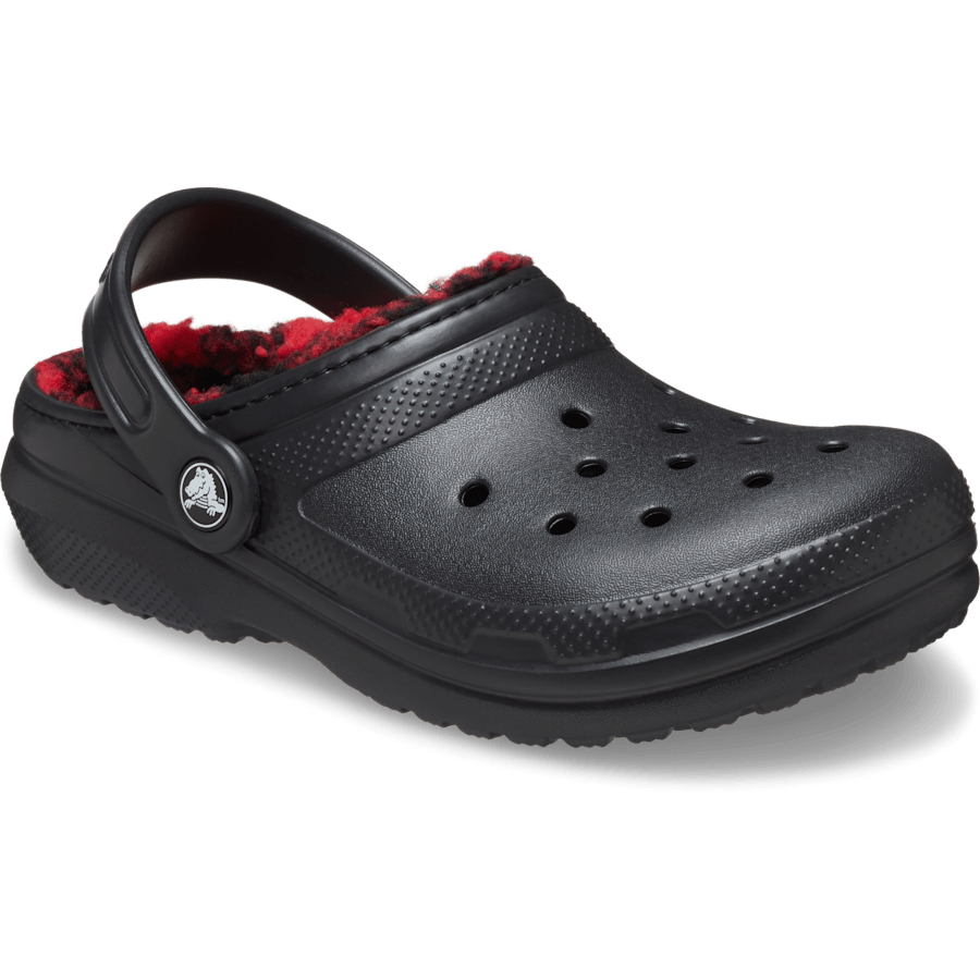 Black Kids’ Classic Lined Buffalo Check Clog - Angle - Crocs