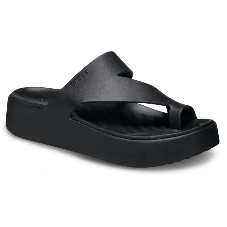 Black Getaway Platform Toe Loop - Angle - Crocs